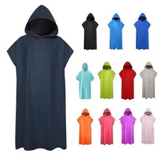 Microfiber Hooded Towel Changing Robe Quick Dry Beach Swim Surf Poncho Unisex