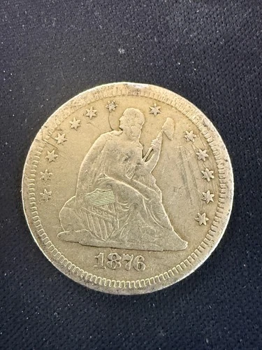 1876 S Quarter Dollar seated Liberty USA silver  lot 1927