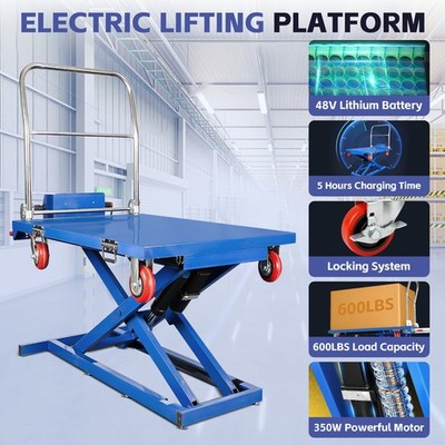 Electric Lift Trolley Truck Heavy Duty Manual Transport Cart Ideal for Warehouse