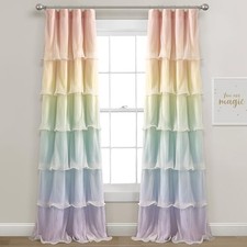 Rainbow Ombre Nerina Light Filtering Window Curtain Panels Pair 36" W x 84" L