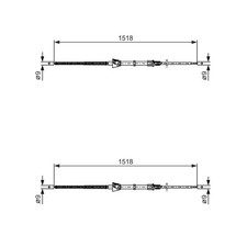 2x BOSCH HANDBREMSSEILE passend für SEAT MII SKODA CITIGO VW LOAD UP!