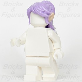 LEGO&reg; Elves Ears Hair Minifigure Part Elf Long Braids Lavender White Tips 41180