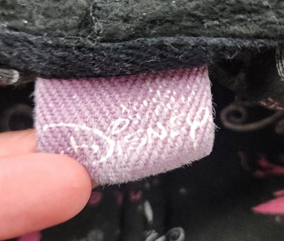 Y2K Disney Tinker Bell Zip Up Hoodie Juniors M Black Fairy Emo Skater Scene - Image 3 of 4