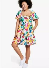 Tabitha Brown x Target dress size small linen colorful botanical