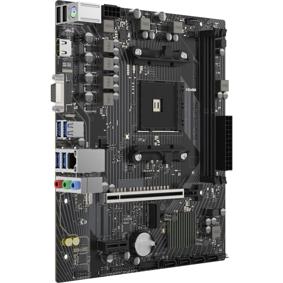 SAPPHIRE A520M-E, Mainboard, Sockel AM4 - Bild 3 von 4