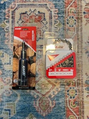KAKEI 18 Inch Chainsaw Chain 3/8'' LP and Grease Gun