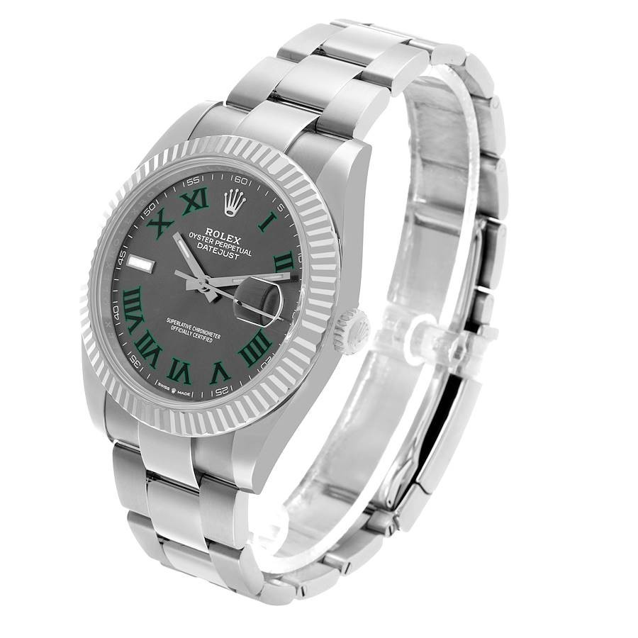 Rolex Datejust 126334 Gray Dial Oyster Steel 18k Gold Bezel 41mm Men's Watch image 7