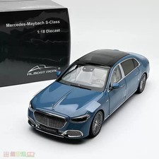 1:18 For Mercedes Maybach S680 Vintage Blue All Doors Opening Diecast Model Car