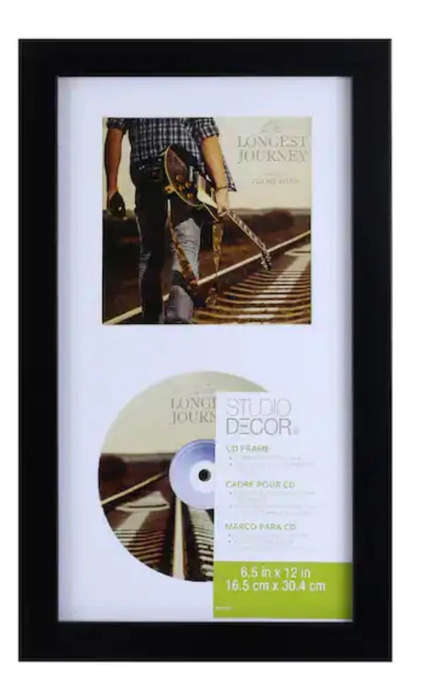 Marco de exhibición de CD para discos firmados negro 6,5x12 música arte coleccionable vidrio real Foto 4 de 4