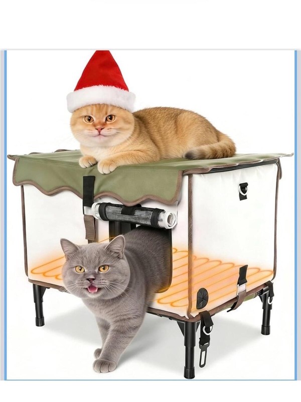 BNZ Green Heated Weatherproof Cat House 21×15×13 - New in Box!