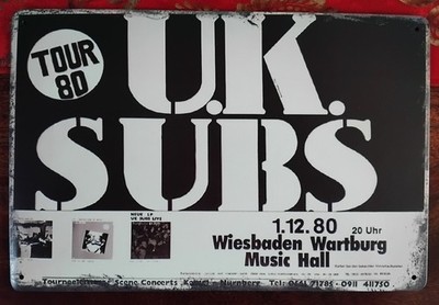UK SUBS (LIVE IN WIESBADEN DEC. 1980) TIN SIGN/WALL DECOR *STREET PUNK ROCK *NEW