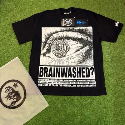 Hellstar Brainwashed Graphic Print Men's T-Shirt Black MEDIUM 100% Cotton