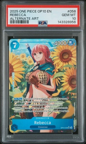 2025 ONE PIECE OP10-ROYAL BLOOD ALTERNATE ART #058 REBECCA PSA 10