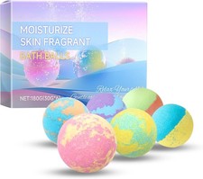 6Pcs Bubble Bath Bombs Gift Set Natural Handmade Organic Moisturizing Spa Kit