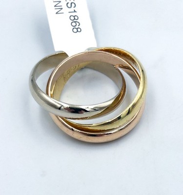 Cartier Trinity 18K Gold Band Yellow, White & Rose Gold - Size 65