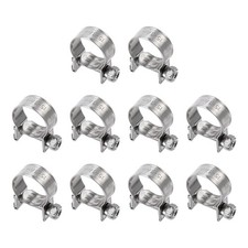 10Pcs, Fuel Injection Hose Clamp 15-17mm 304 Stainless Steel Gas Line Hose Clamp