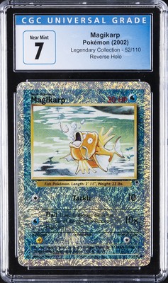 2002 POKEMON LEGENDARY COLLECTION REVERSE HOLO #52 MAGIKARP CGC 7