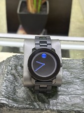 Movado Bold Mens Watch Black with Blue Dot Authenticity MB.01.1.29.6015