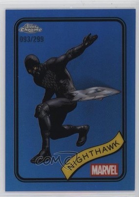 2025 Topps Chrome Marvel Comics Blue Refractor 93/299 Nighthawk #20 16wc