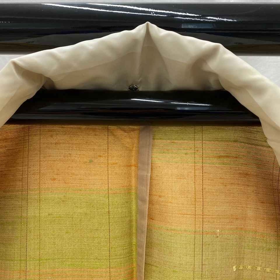 Kimono giapponese vintage seta beige Komon senza fodera lunghezza tradizional... - Immagine 4 di 4