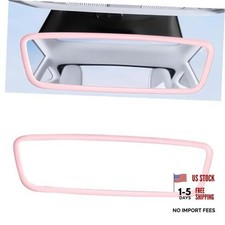 Rear View Mirror Protector Frame, Silicone Car RearView Mirror Cover Pink