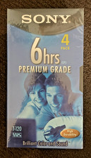 Sony 4 Pack Premium Grade 6hr T-120 Blank VHS Tapes - Sealed, new pack