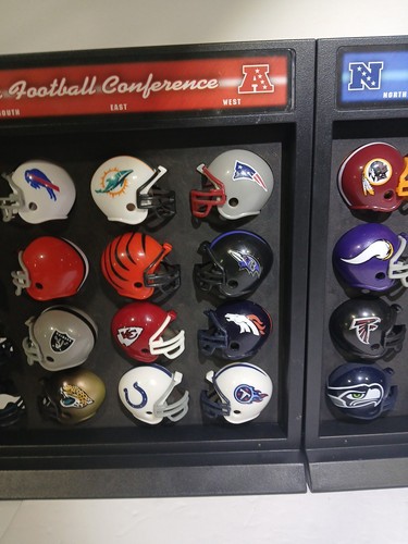 2 rari mini casco vintage Riddell NFL completo AFC NFC custodia display questa settimana - Foto 10 di 23