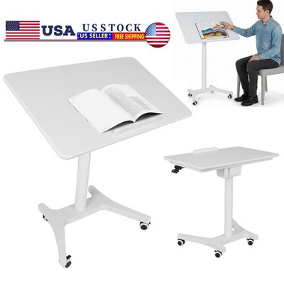 Pneumatic Laptop Standing Desk 80cm 90 Degree Tiltable for Home Office Classroom