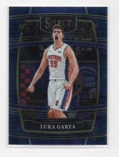 Luka Garza 2021-22 Panini Select Concourse Blue Silver Prizm RC Pistons #22