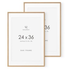 24x36 Poster Frame, Solid Oak 24 x 36 Large Picture Frames with Mat to 20x30,...