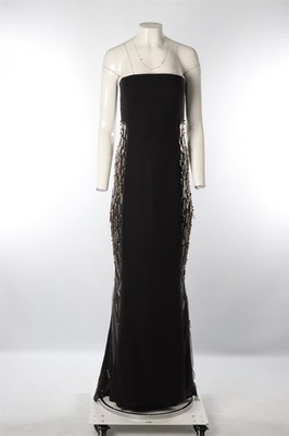 reem acra black dress Gold over Black details