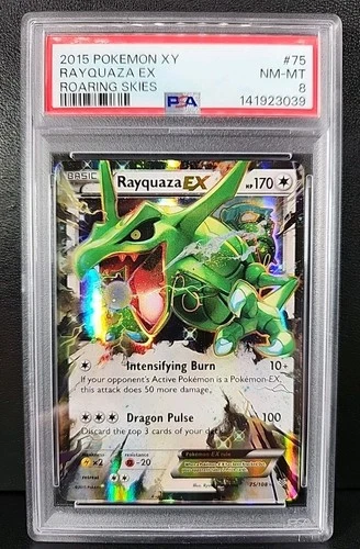 Rayquaza EX 75/108 XY Roaring Skies 2015 Holo Rare Pokémon Card PSA 8 NM-MT