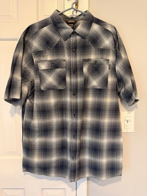 Outdoor Research Mens XXL Plaid Short Sleeve Shirt Nylon Vented Hiking Travel