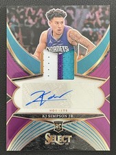 Kj Simpson Jr. 2024-25 Panini Select Rookie Jersey Purple Auto RC /99 #RJA-KJJ