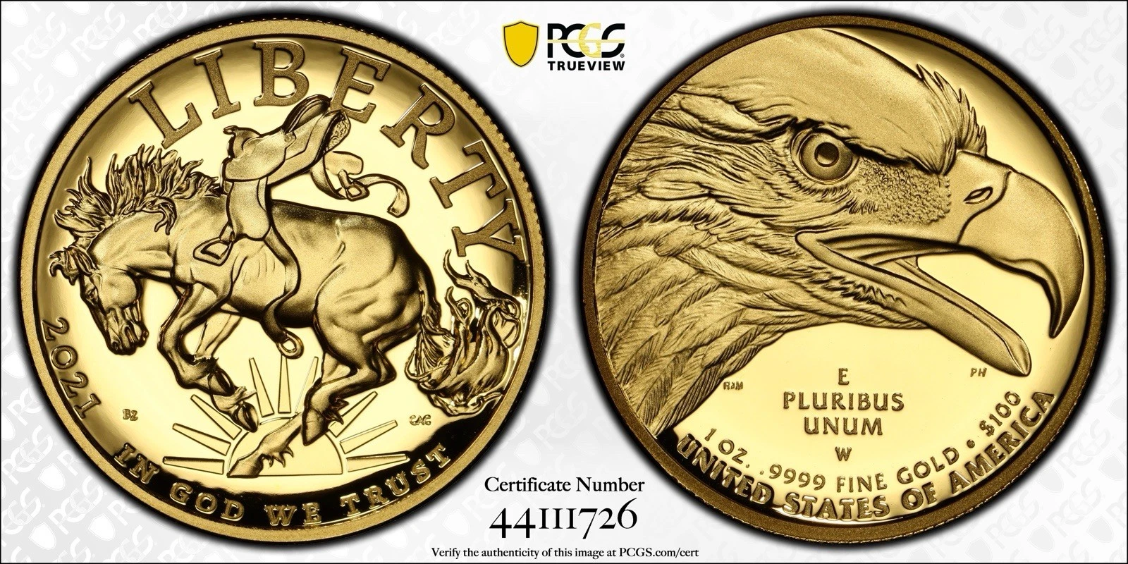 2021-W $100 American Liberty High Relief .9999 Gold PCGS PR70 DCAM