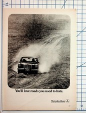 Vintage Mercedes-Benz Car Ad You'll Love Roads You Used to Hate Original Print