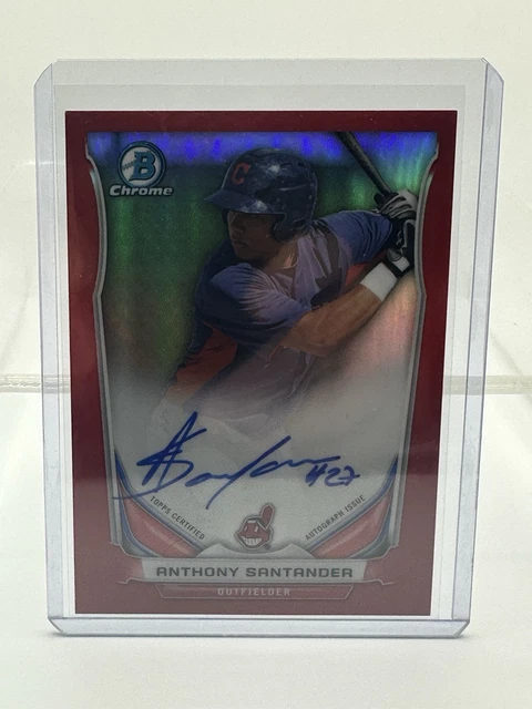 2014 Bowman Chrome Anthony Santander rot Auto #2/5 Blue Jays Prospekt Autogramm