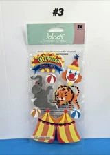 FREE SHIP Jolee's CIRCUS BIG TOP Scrapbook Dimensional Stickers ANIMALS CLOWN #3