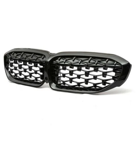 Parrilla delantera para BMW G20 330i M340i 2019-2022 negro brillante diamante Foto 3 de 4