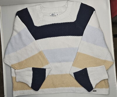 Ladies Hollister Crewneck Cropped Sweater Size Medium MD M - NICE