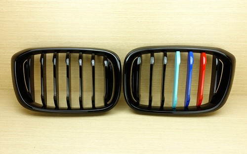 Front Hood Kidney Grille M-Color Shiny Black For BMW X3 G01 X4 G02 2018 ~ 2020 - Picture 2 of 9