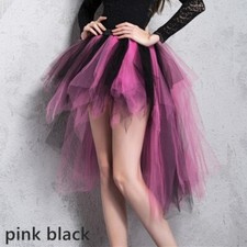 Ladies Layered Mesh Swallowtail Bubble Skirt Tutu Irregular High Waist Party Bar
