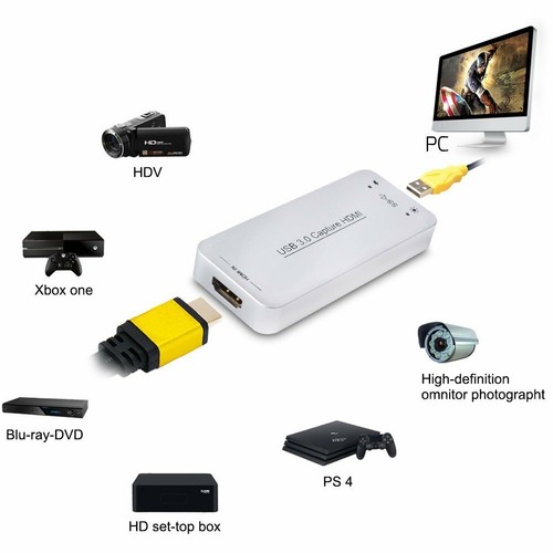 USB 3.0 HDMI Game Capture Card Full HD 1080p 60FPS Video to Live Streaming - Picture 3 of 7
