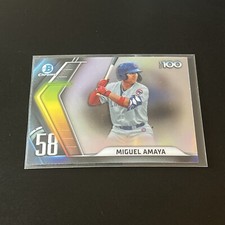 2022 Bowman Chrome Scouts Top 100 Cubs Baseball Card #BTP58 Miguel Amaya