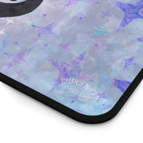 Large Desk Mat - Butterflies with Stars, Blue & Purple Watercolors - Picture 6 of 6