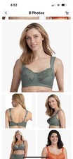 Miss Mary of Sweden Full Cup Bra Non-Padded 40E DD Lace Wireless Bra Grey 2105