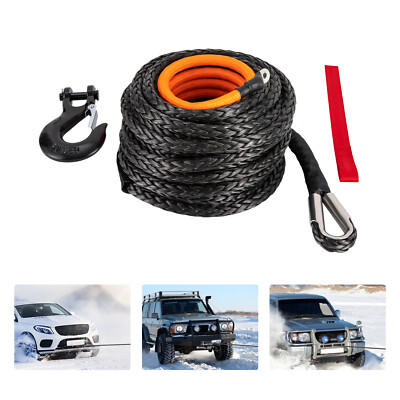 Synthetic Winch Rope Winch Line Cable 9/16"x76ft 35000LBS For ATV