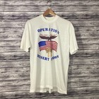 Vintage Operation Desert Storm Shirt Mens XL White Military Tee Western Graphics