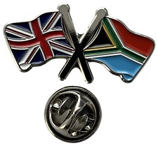 Union Jack & South Africa Flag Pin badge Friendship Small metal Lapel Pin Badge