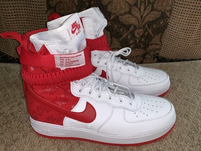 nike sf air force 1 red and white